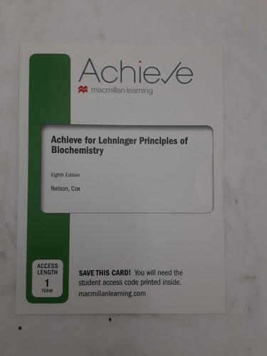 Achieve for lehninger - for,